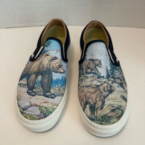 Vans Slip On Shoes Cali Tapestry Forest Bear Skateboarding Sneakers Landscape - Picture 4 of 12